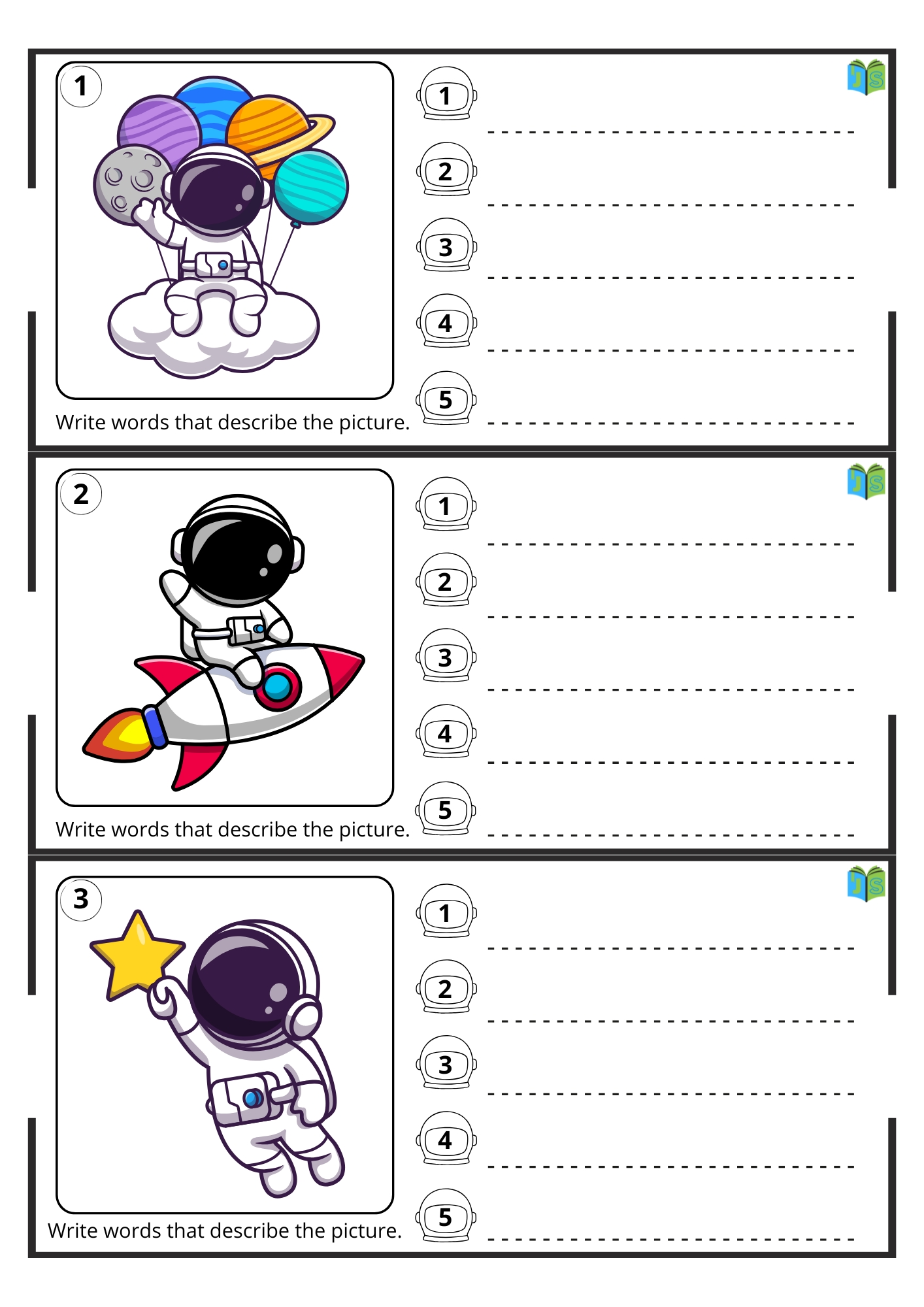 Five words, one picture – vocabulary, writing, speaking practice SET 2 ...
