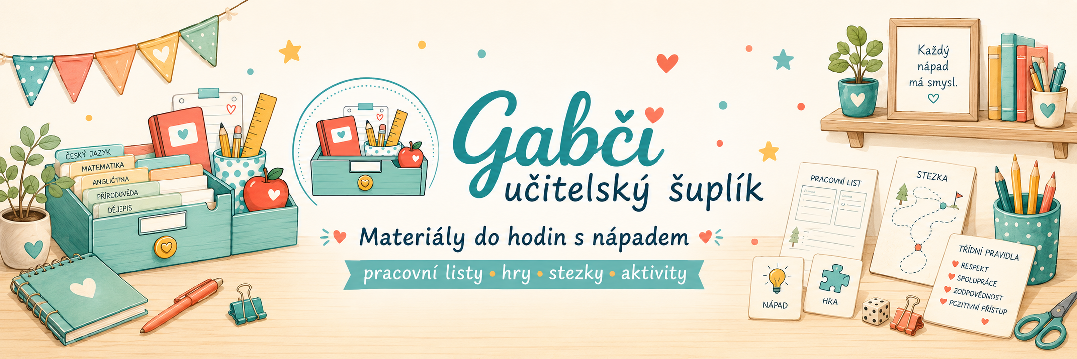 Gabči učitelský šuplík - profilový banner