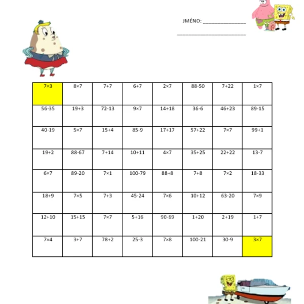 Matematika se SpongeBobem 1