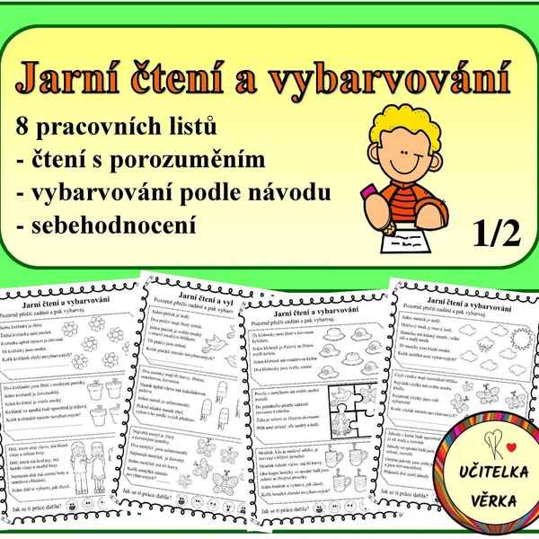 Jarní čtení a vybarvování 1