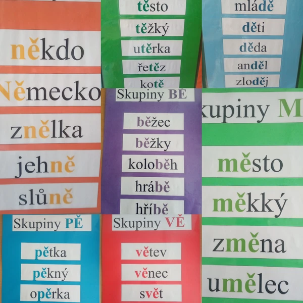 Slova s DĚ, TĚ, NĚ, BĚ, PĚ, VĚ, MĚ 1