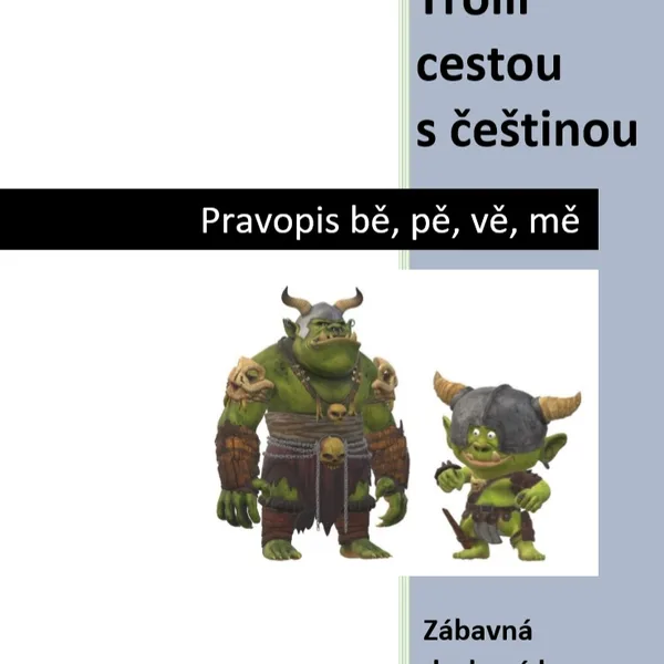 Desková hra Trollí cestou s češtinou - pravopis bě/pě/vě/mě 1