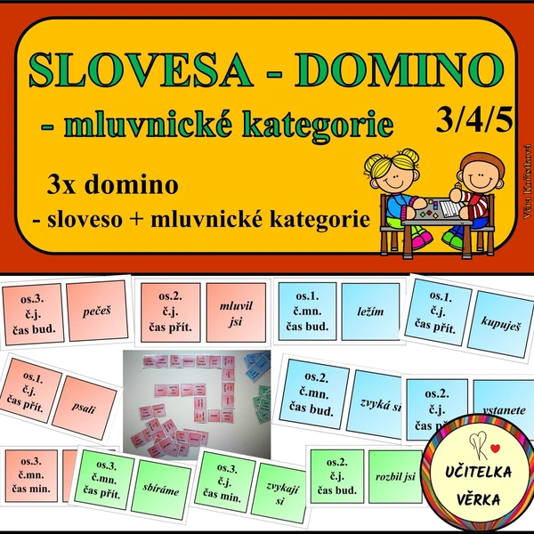 SLOVESA - DOMINO - určování mluvnických kategorií 1