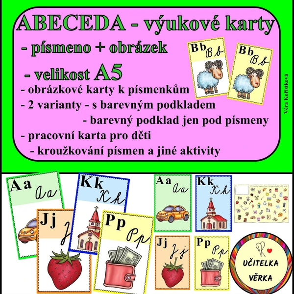 ABECEDA - karty k výuce abecedy A5 1