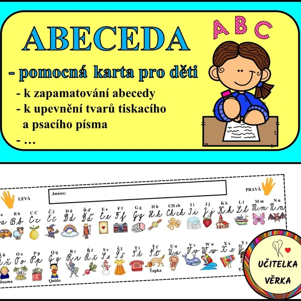ABECEDA - pomocná výuková karta pro děti 1