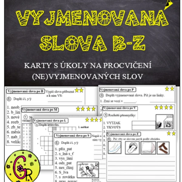 Procvičujeme vyjmenovaná slova B-Z soubor 7 materiálů 1