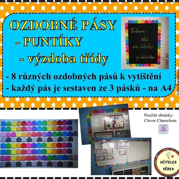 Ozdobné pásy - puntíky - výzdoba třídy 1