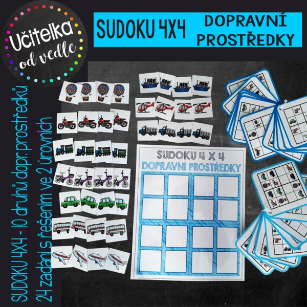 SUDOKU 4 x 4: DOPRAVNÍ PROSTŘEDKY 1