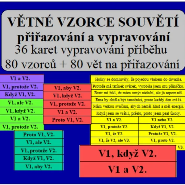 VĚTNÉ VZORCE SOUVĚTÍ - vypravování a přiřazování 1