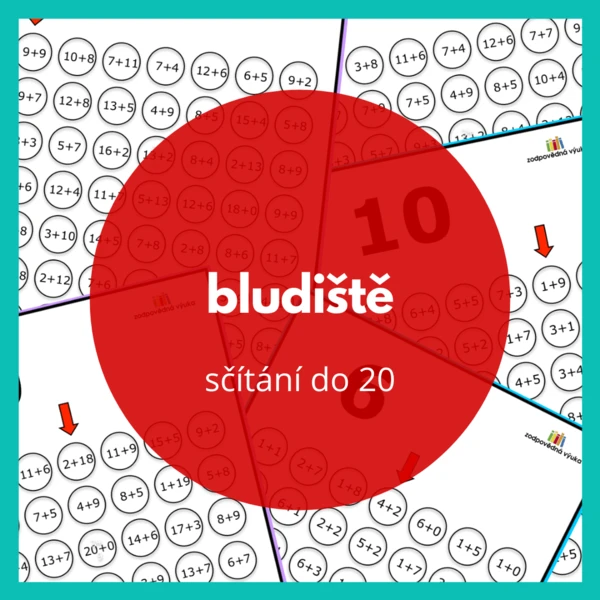 bludiště - sčítání do 20 1