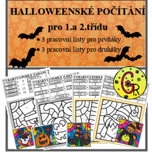 Halloweenské barevné počítání 1