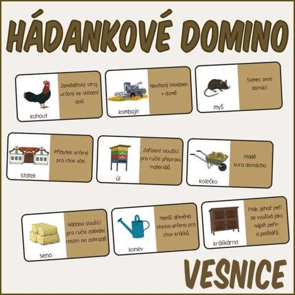 Hádankové domino - Vesnice 1