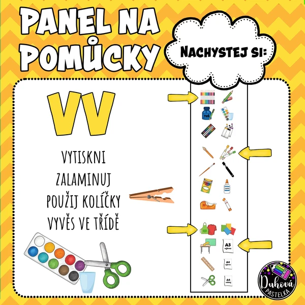 Nachystej si do VV - panel na přípravu pomůcek 1