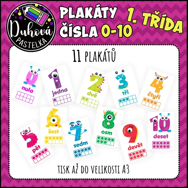 Plakáty čísla 0-10 (1. třída) 1