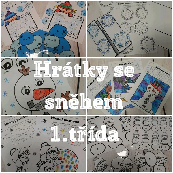 Hrátky se sněhem- 1. třída - čtení, psaní, počítání 1
