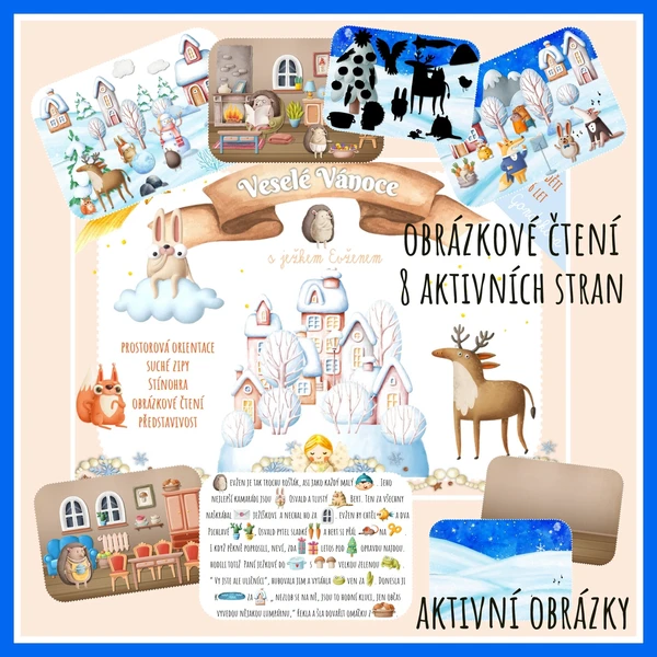 Veselé Vánoce s ježkem Evženem - aktivní obrázky 1