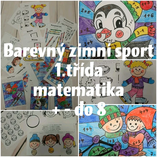 Barevný zimní sport 1. třída matematika 1