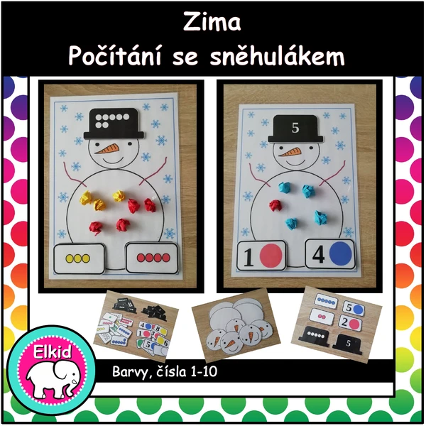Zima - počítáme se sněhulákem 1