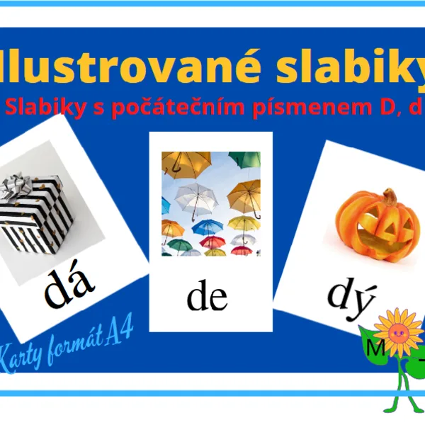Ilustrované slabiky s písmenem D, d 1