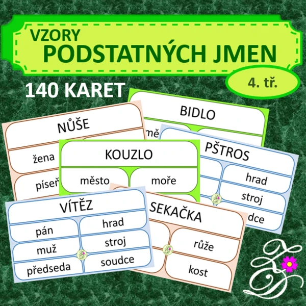 Vzory podstatných jmen - karty 1