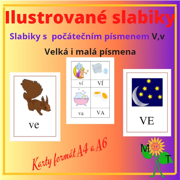 Ilustrované slabiky s písmenem V, v 1