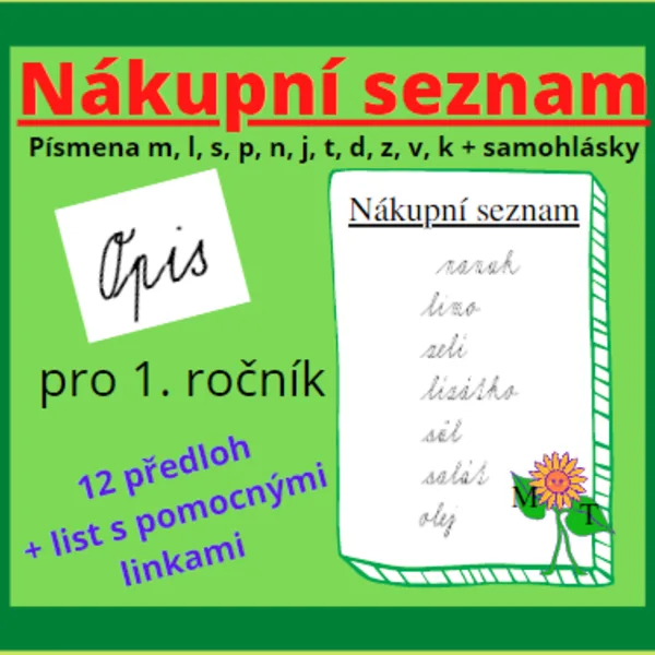 Nákupní seznam - opis 1