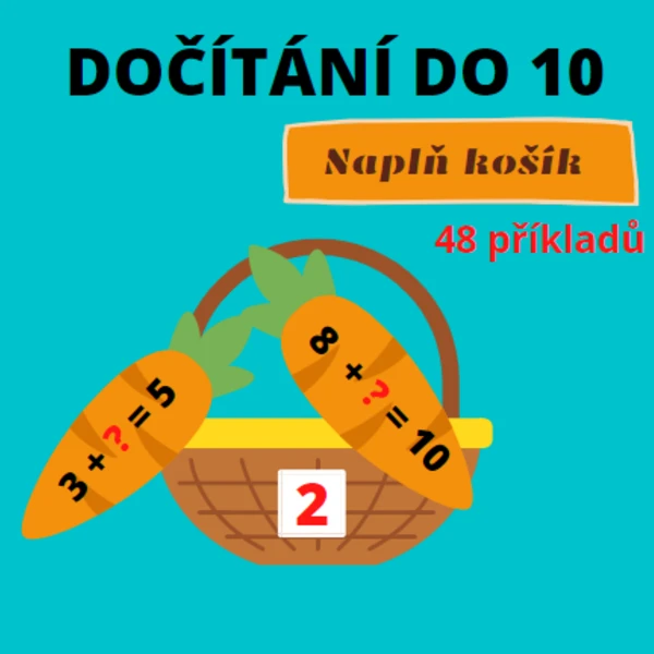 Naplň košík - dočítání do 10 1