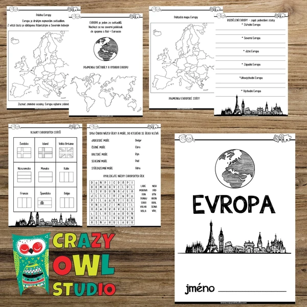 EVROPA - Pracovní sešit / listy  1