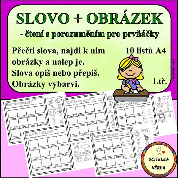 SLOVO + OBRÁZEK - čtení s porozuměním pro prvňáčky 1