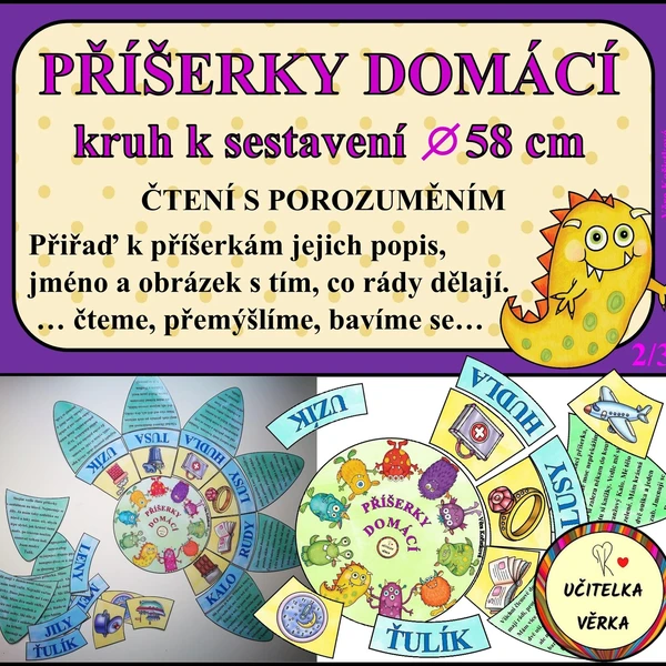 PŘÍŠERKY DOMÁCÍ - kruh - čtení s porozuměním 1