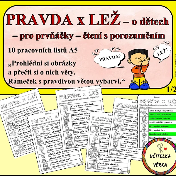 PRAVDA x LEŽ – o dětech – pro prvňáčky 1