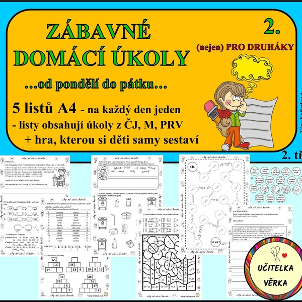 ZÁBAVNÉ DOMÁCÍ ÚKOLY 2. …od pondělí do pátku... - pro druháky 1