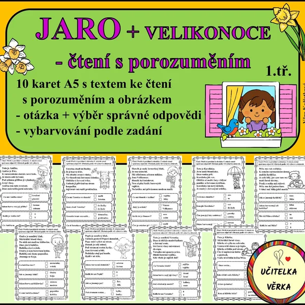 JARO + Velikonoce - čtení s porozuměním pro prvňáčky 1