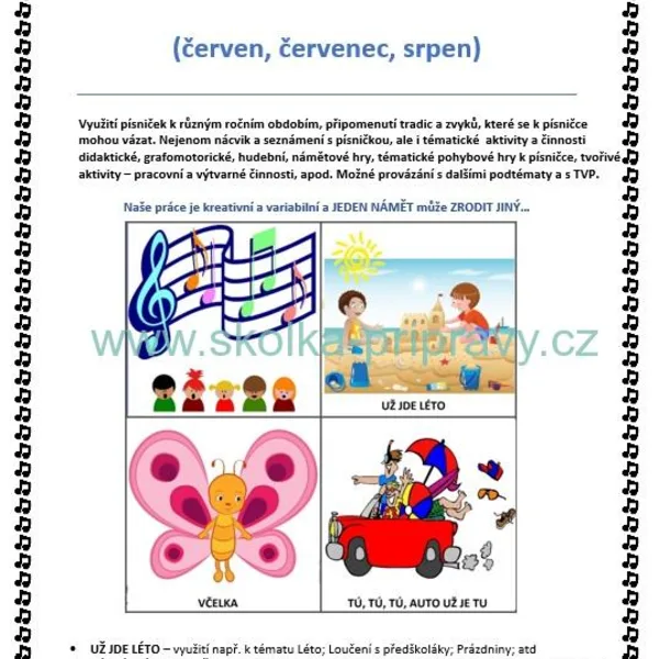 Aktivity s písničkou 4. (Léto) 1