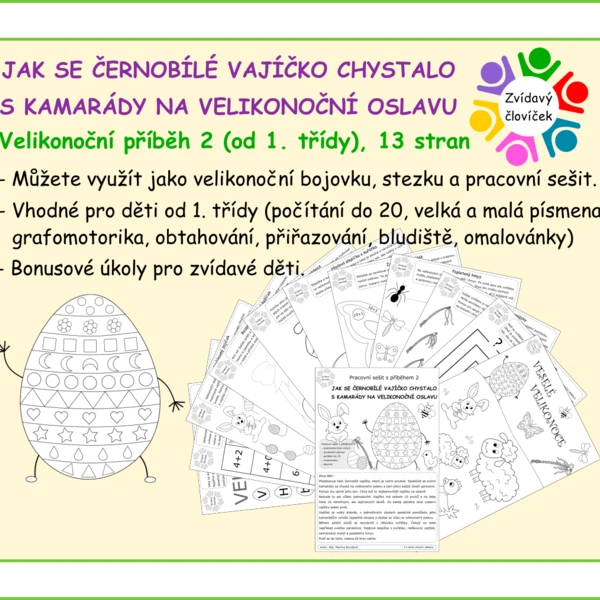 VELIKONOČNÍ PRACOVNÍ SEŠIT ZŠ s příběhem o černobílém vajíčku 1