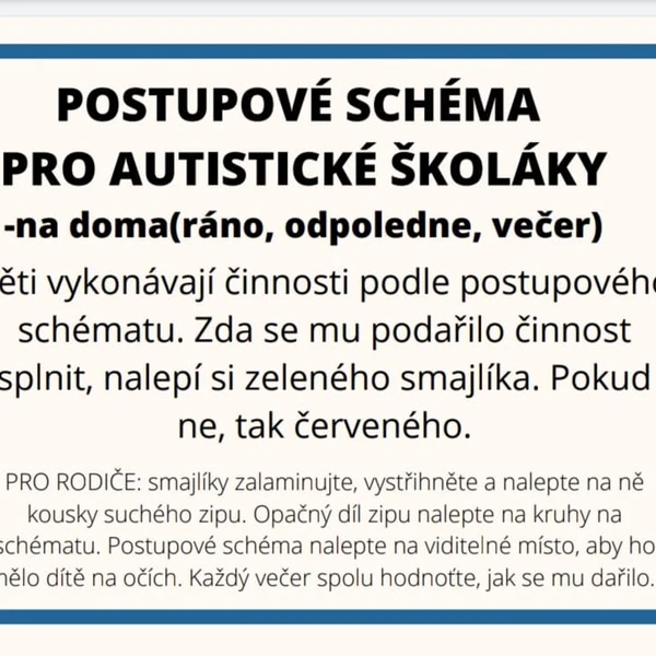 POSTUPOVÉ SCHÉMA PRO AUTISTICKÉ DĚTI-na doma 1