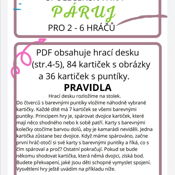 SPOLEČENSKÁ HRA PÁRUJ 1