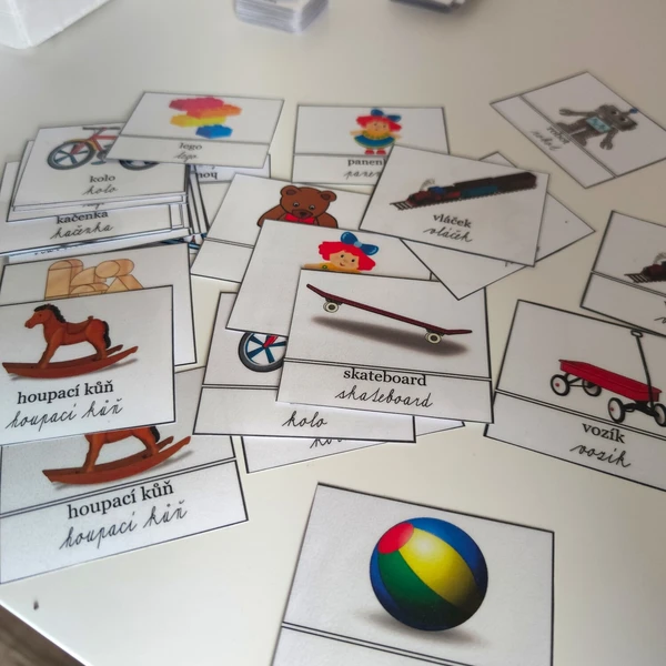 Montessori třísložkové karty - dětské hračky 1