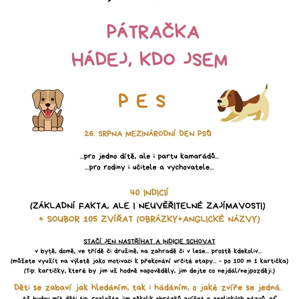 PÁTRAČKA - HÁDEJ, KDO JSEM - PES 1
