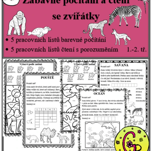 Zábavné počítání a čtení se zvířátky 1