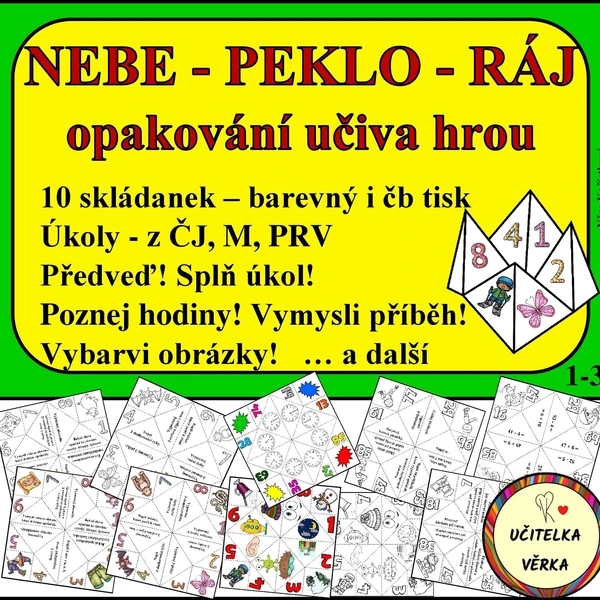 NEBE - PEKLO - RÁJ - opakování učiva hrou 1