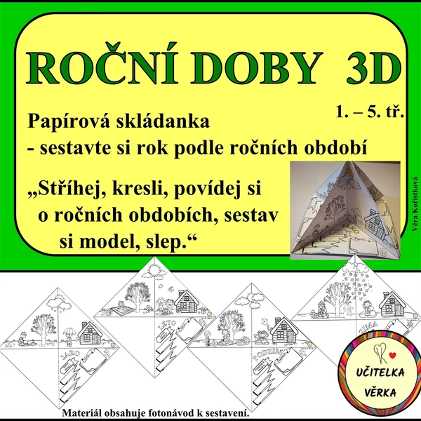 ROČNÍ DOBY - papírová 3D skládanka 1