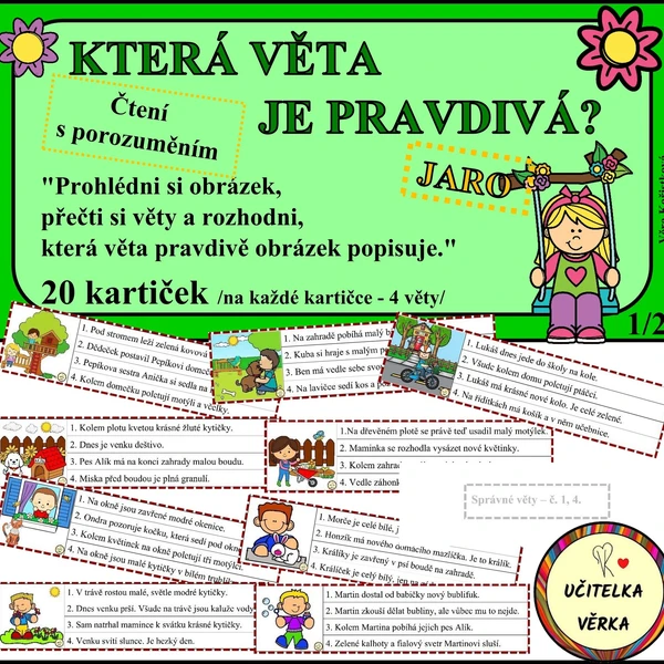 Která věta je pravdivá? - čtení s porozuměním 1