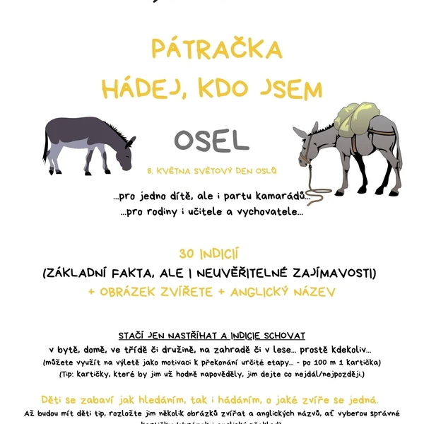 PÁTRAČKA - HÁDEJ, KDO JSEM - OSEL 1