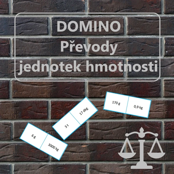 Domino - převody jednotek hmotnosti I. 1