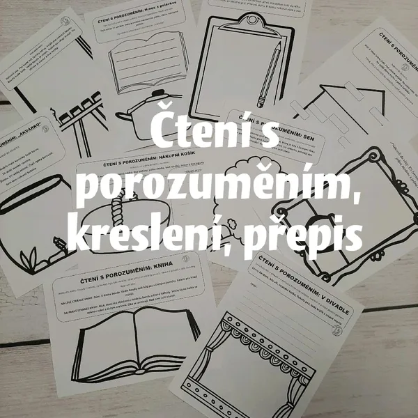 Čtení s porozuměním, kreslení, přepis 1. a 2. třída 1
