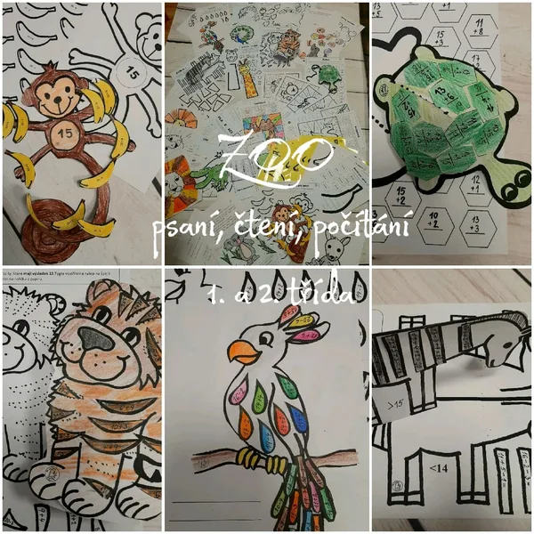 Zvířátka ze ZOO 1. a 2. třída - psaní, čtení, počítání, tvoření 1