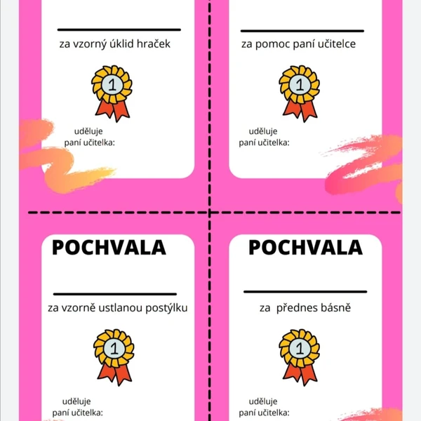 POCHVALY TŘÍDNÍ UČITELKY 1
