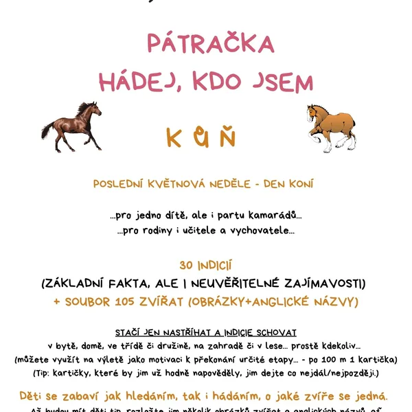 KŮŇ - HÁDEJ, KDO JSEM pátračka  1
