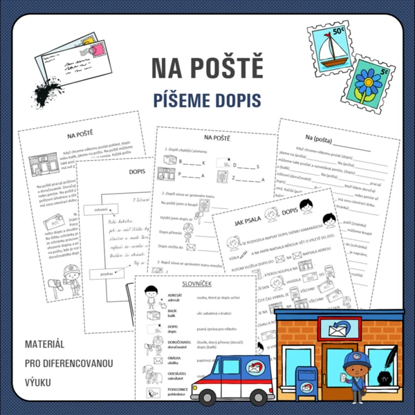 Na poště - píšeme dopis 1